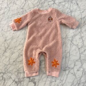 Miki Miette Terry Cloth Ladybug Flower Romper Sz 3M